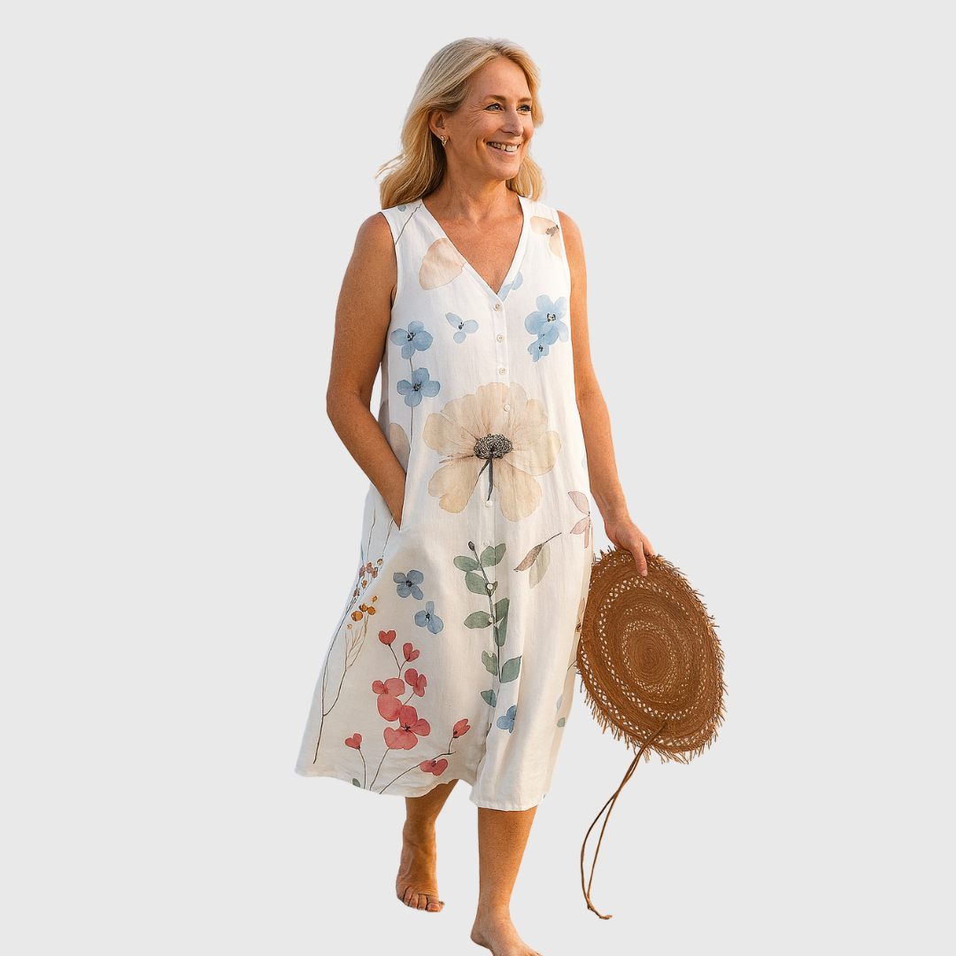 Cavell™ – Robe d'Été Sans Manches avec Imprimé Floral