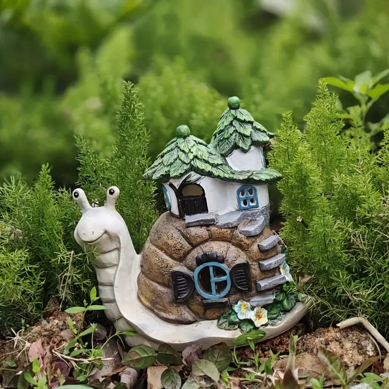 Lampe de Jardin Maison Escargot Solaire