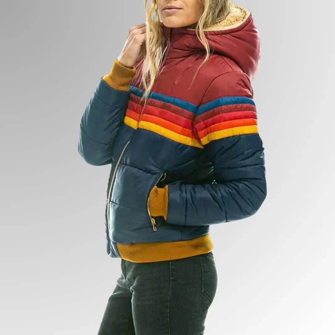 Sophia  | Retro Striped Padded Jacket