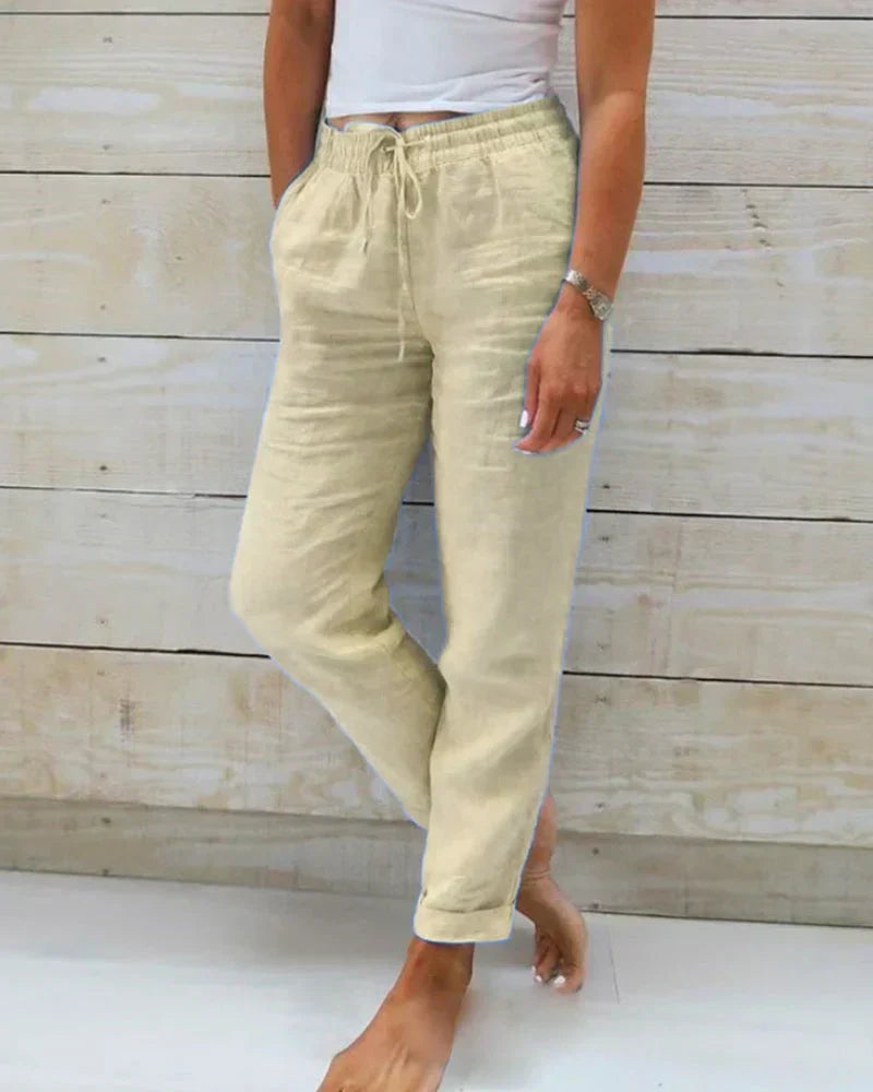 Eloise | Pantalon décontracté en mélange de lin