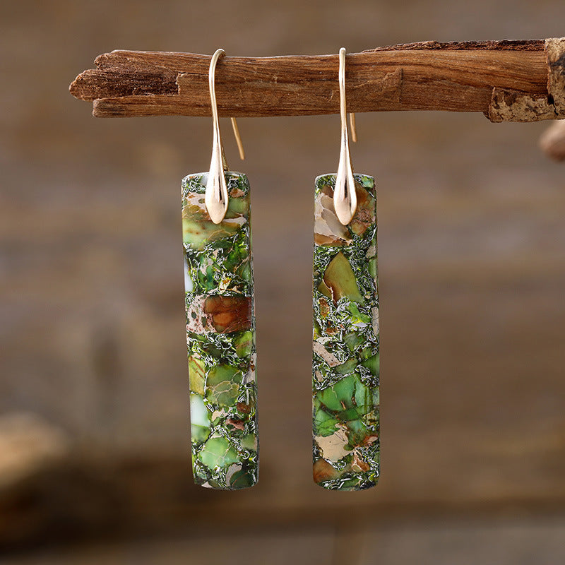 Boucles d'oreilles en pierre naturelle bohémienne