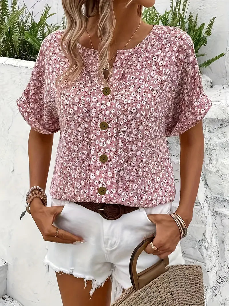 FLORENCE™ - BLOUSE À IMPRIMÉ FLORAL COUVRANT LE VENTRE