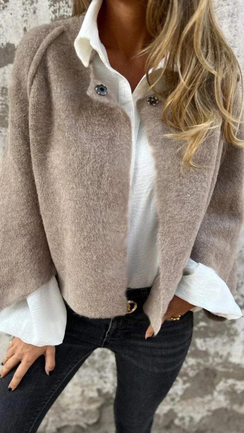 Celeste | Manteau en laine avec col rond