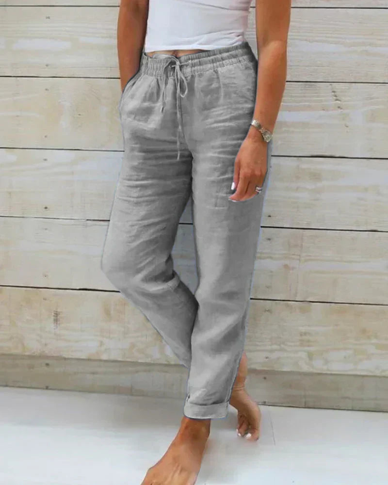 Eloise | Pantalon décontracté en mélange de lin
