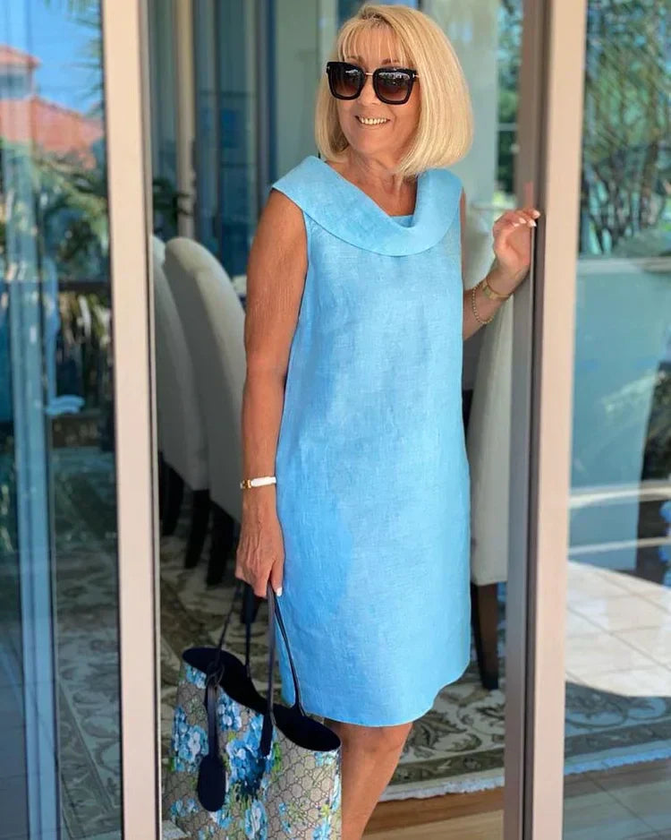 Perla™ - ROBE FOURREAU SANS MANCHES AVEC ENCOLURE RONDE