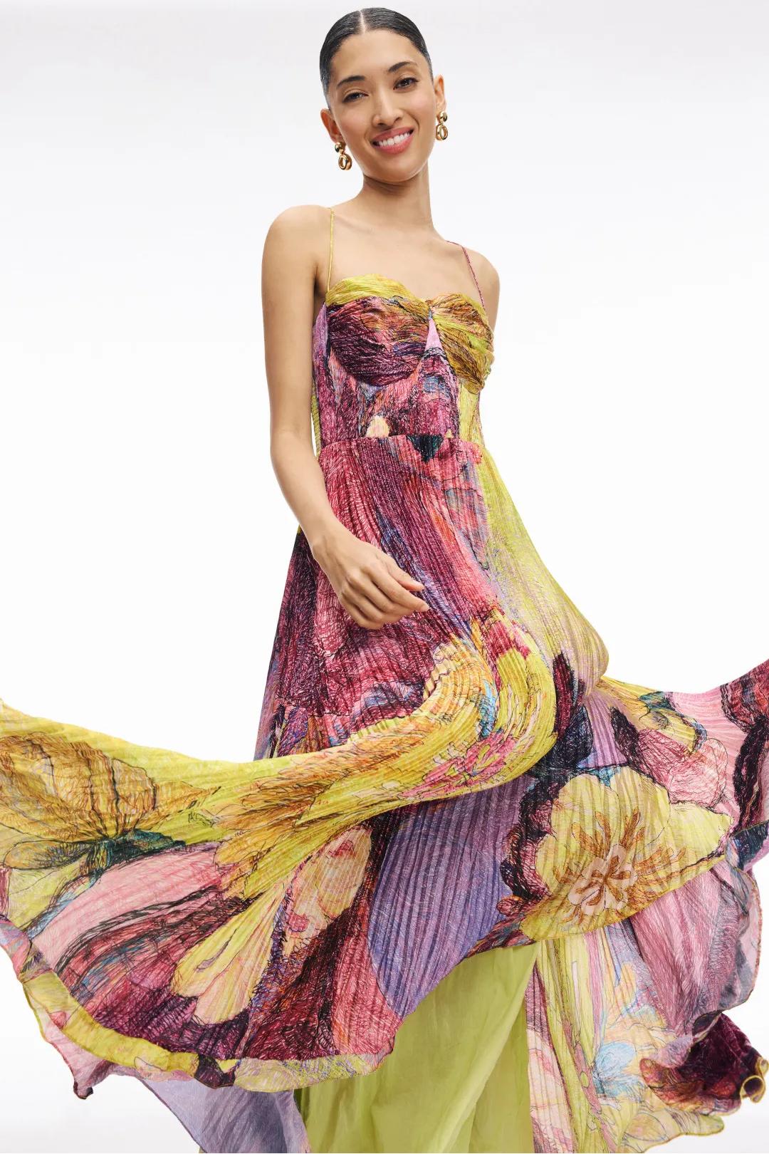 Kiara™ - ROBE MAXI IMPRIMÉE IKAT MULTICOLORE