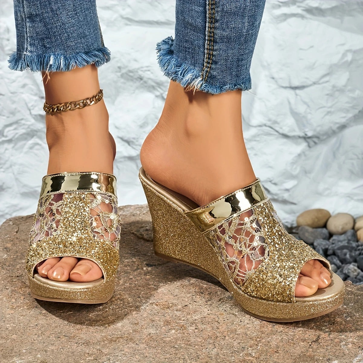 MARIEL | TALONS COMPENSÉS PAILLETÉS