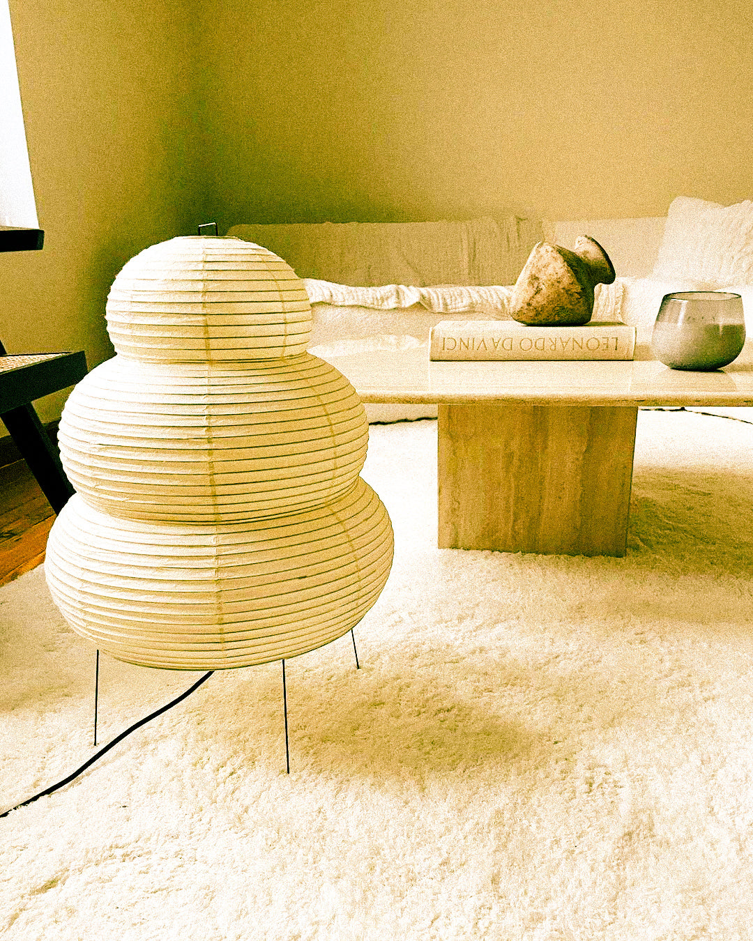 Lampe de sol en papier japonais Iga