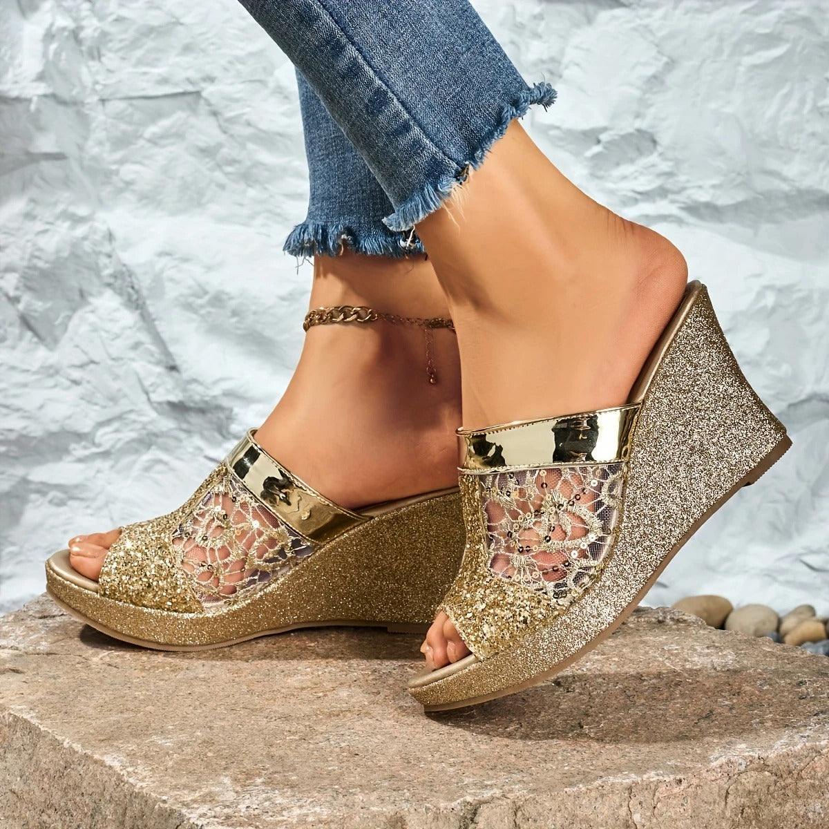 MARIEL | TALONS COMPENSÉS PAILLETÉS