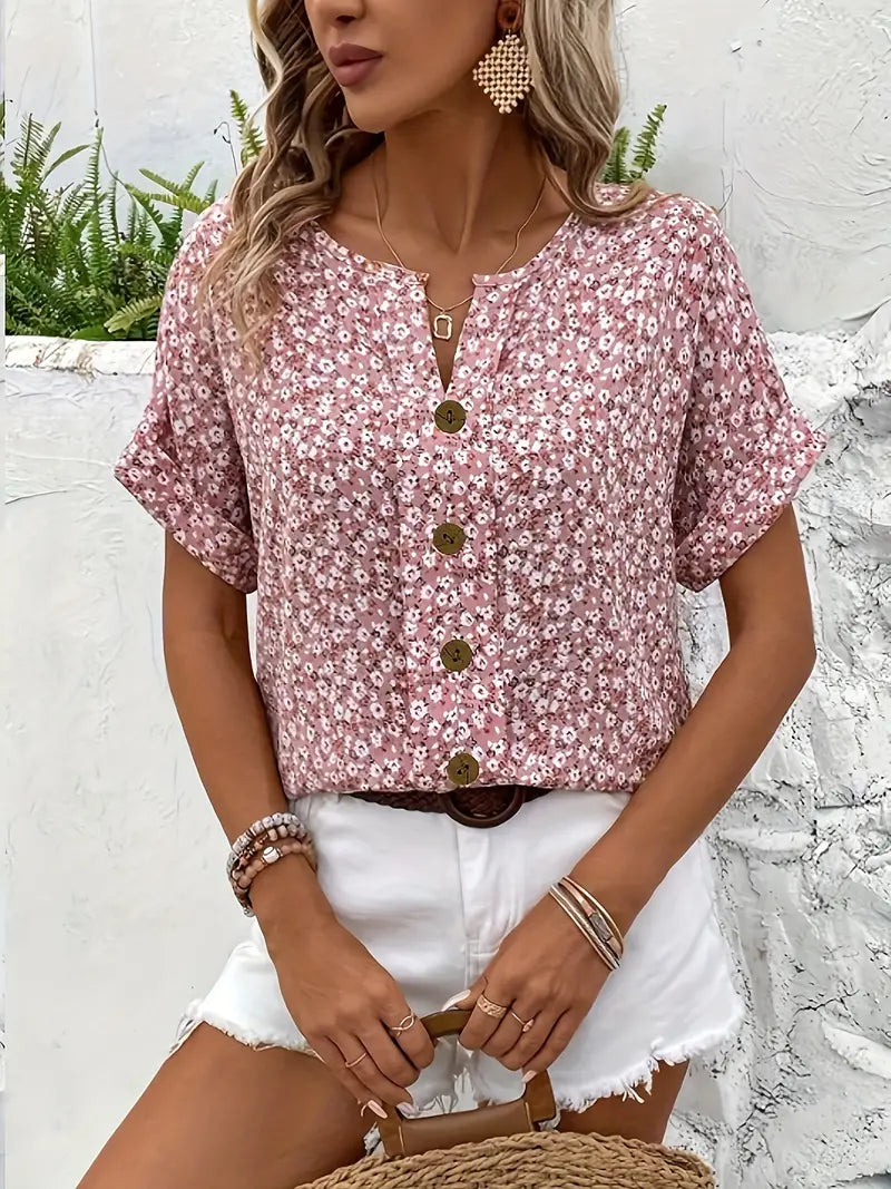 FLORENCE™ - BLOUSE À IMPRIMÉ FLORAL COUVRANT LE VENTRE