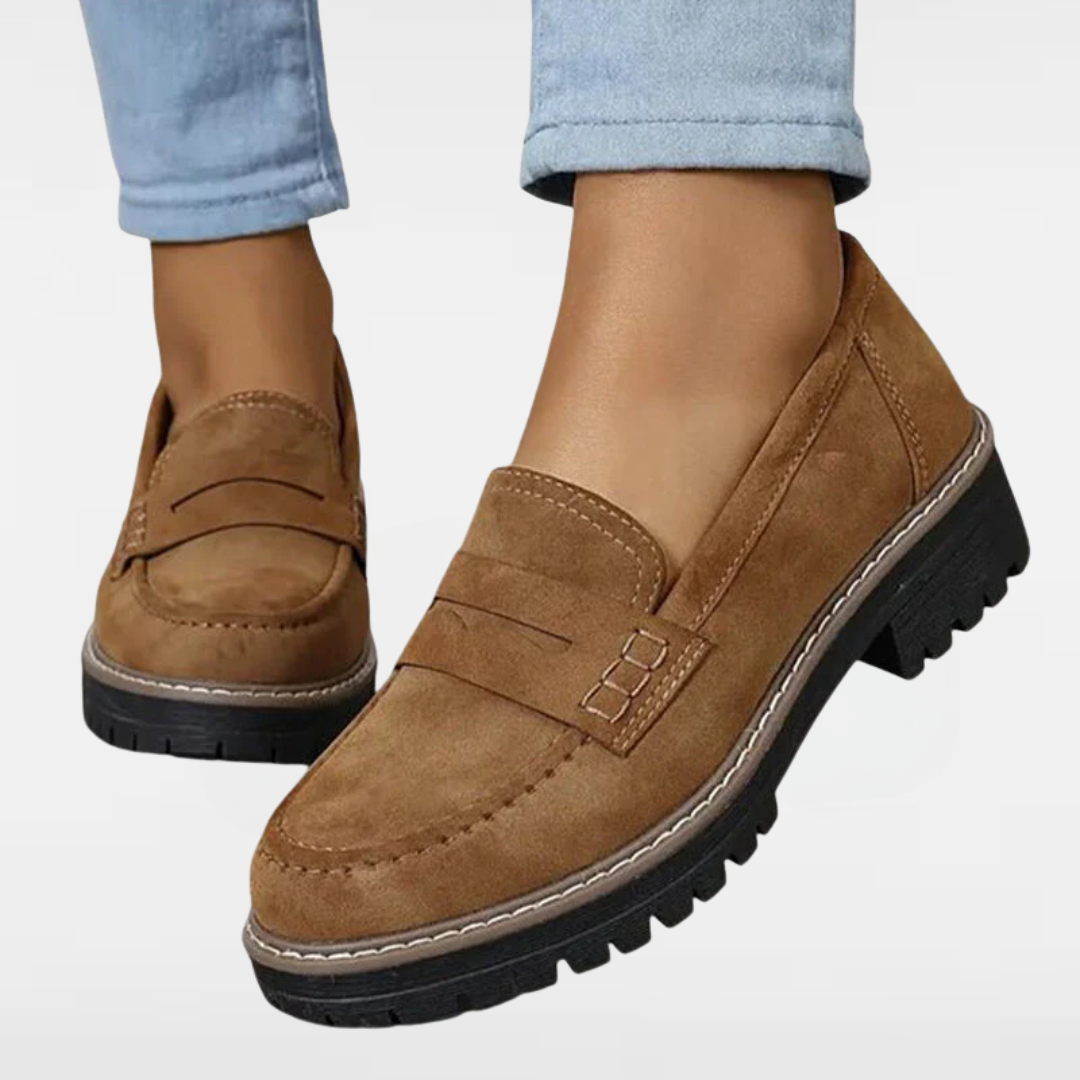 Carenza | Mocassins en daim pour femmes avec semelle robuste