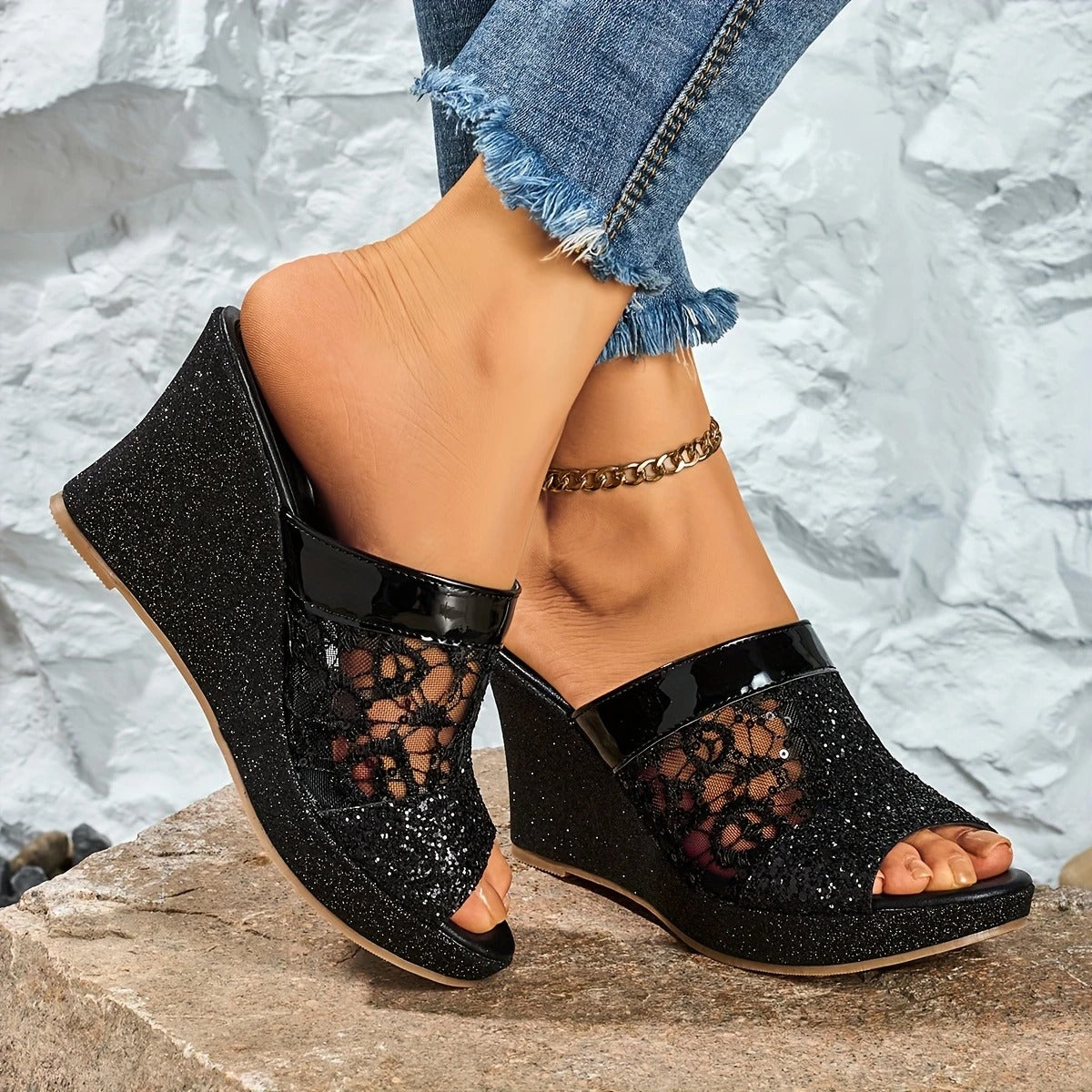 MARIEL | TALONS COMPENSÉS PAILLETÉS