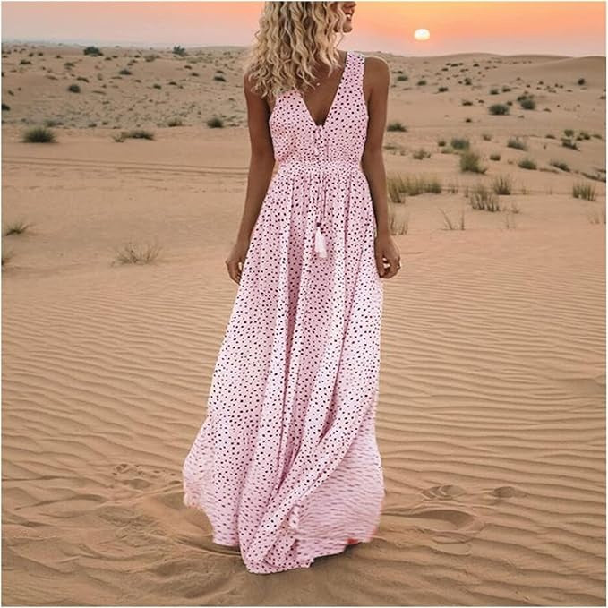 Kaeli™ - ROBE BOHO À POIS AVEC UNE SILHOUETTE FLUIDE