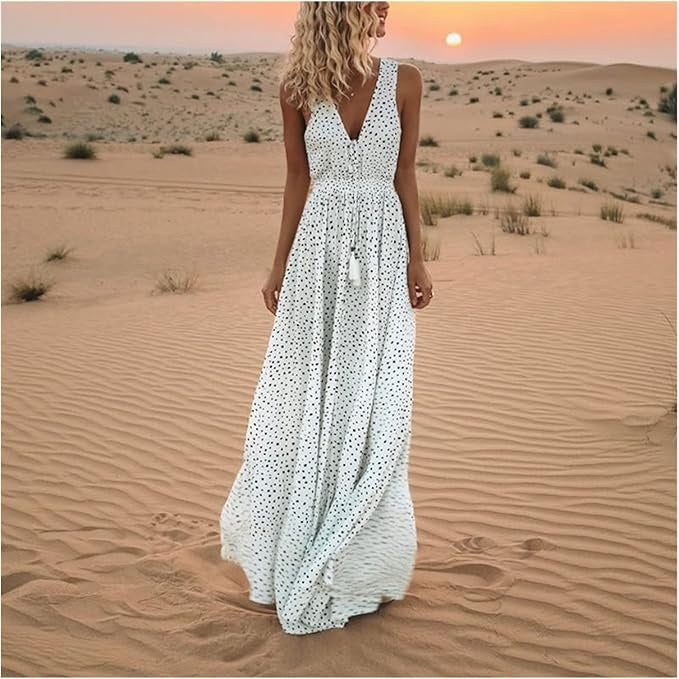 Kaeli™ - ROBE BOHO À POIS AVEC UNE SILHOUETTE FLUIDE