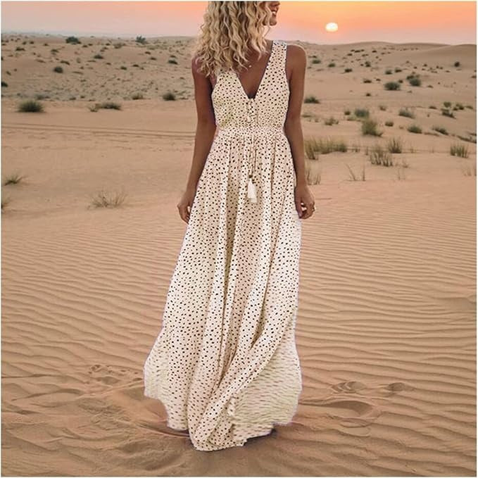 Kaeli™ - ROBE BOHO À POIS AVEC UNE SILHOUETTE FLUIDE