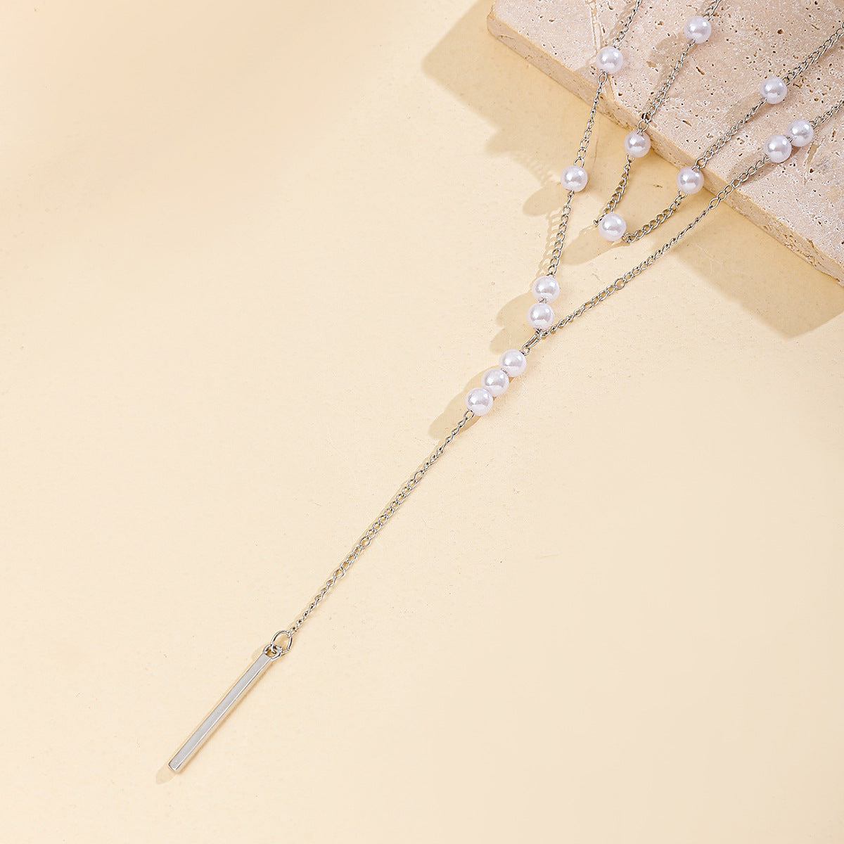 Collier Pendentif en Perle Argent Vintage