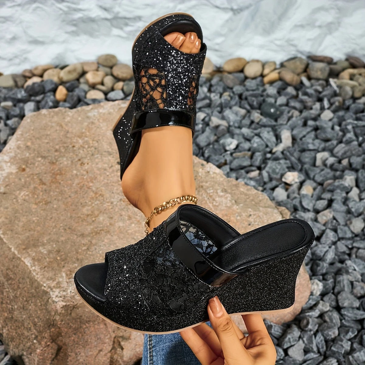 MARIEL | TALONS COMPENSÉS PAILLETÉS