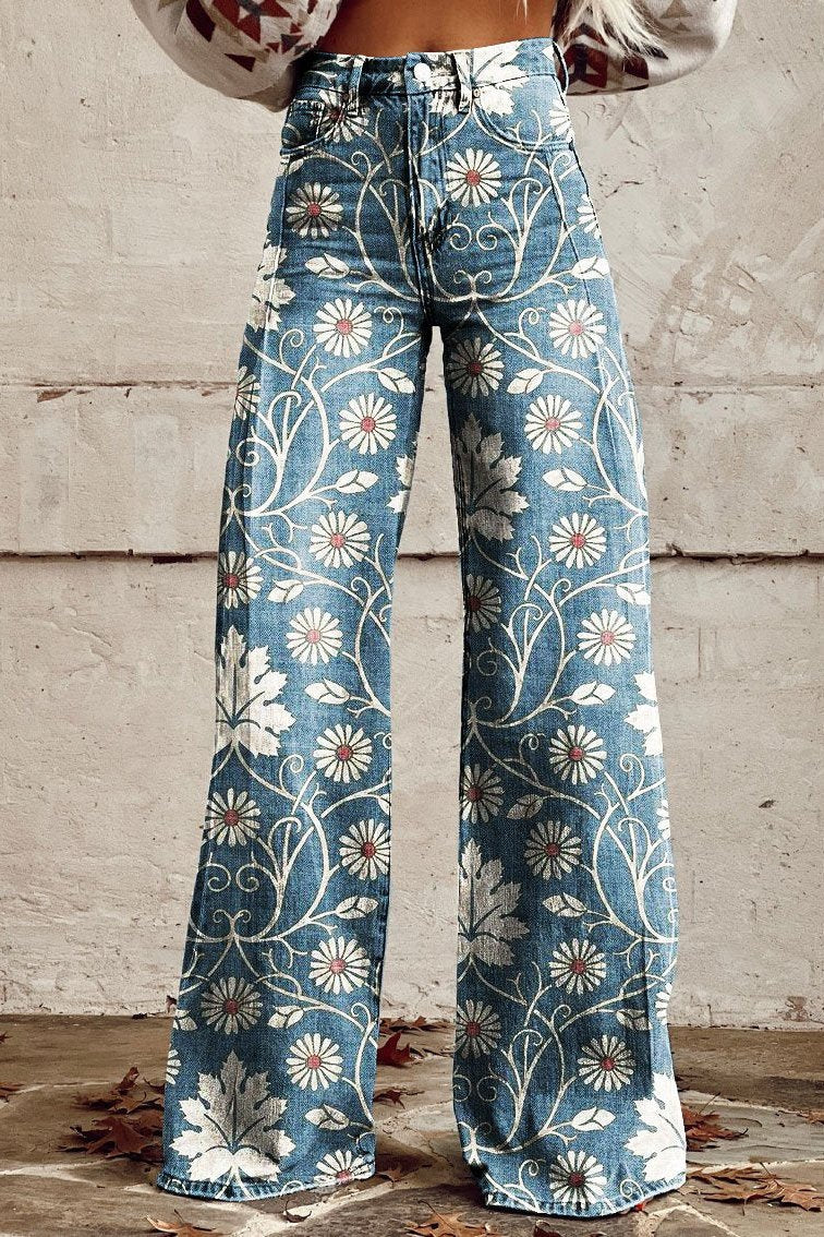 Veronica | Jeans Vintage Daisy Vine avec jambes larges