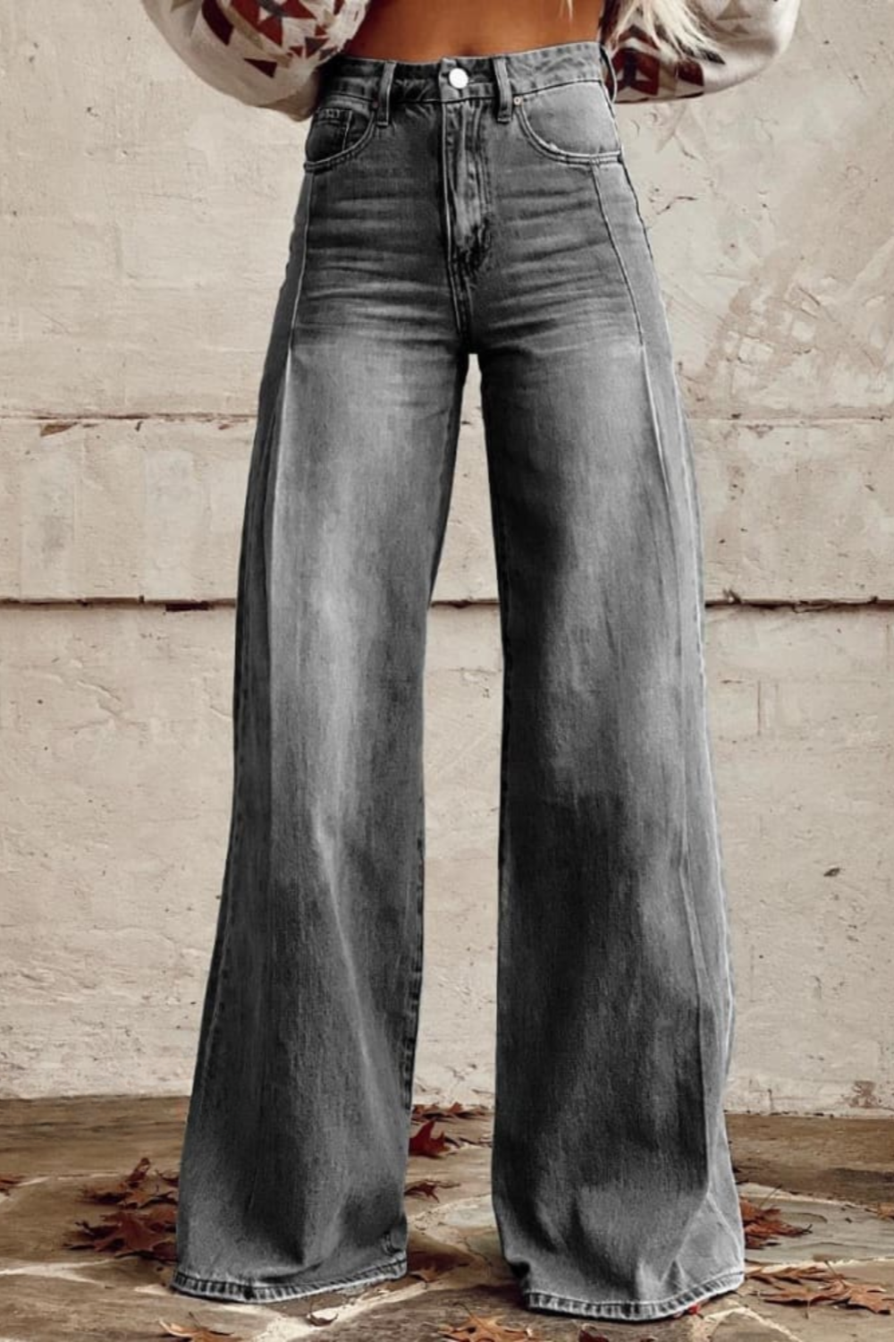 Shaina | Jeans large vintage-boho délavé