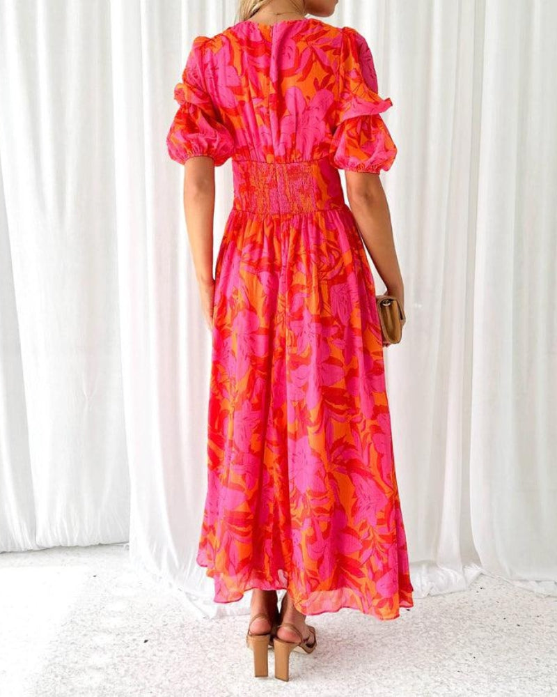 DERANA™ - ROBE MAXI ROUGE PINK