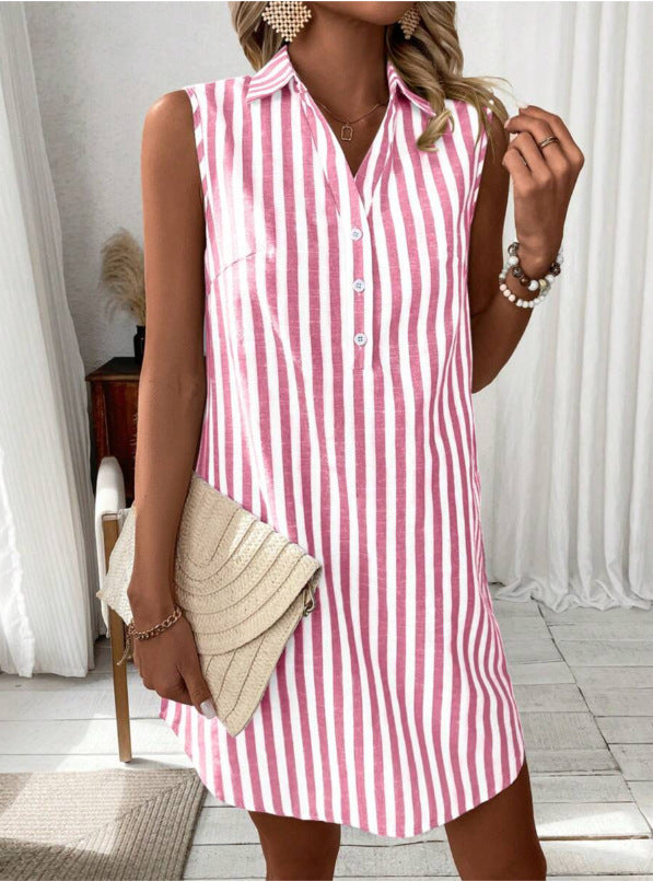 Annie™ - ROBE CHEMISE À RAYURES ÉLÉGANTES AVEC UNE SILHOUETTE FLATTEUSE