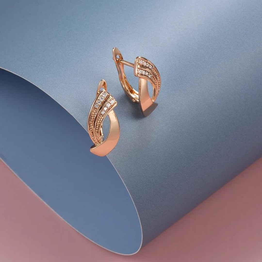 Boucles d'oreilles en or rose élégant