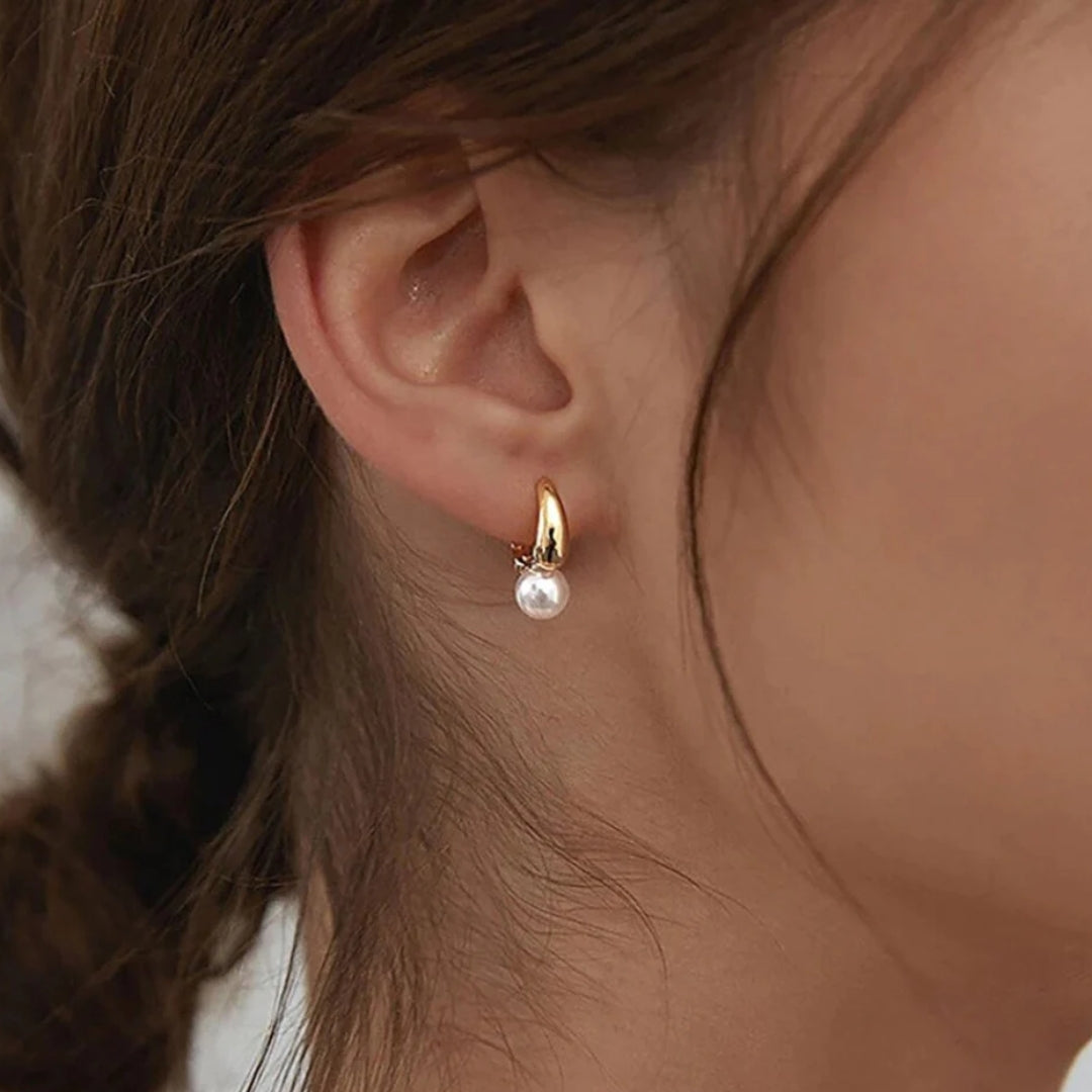 Boucles d'oreilles en perles dorées uniques