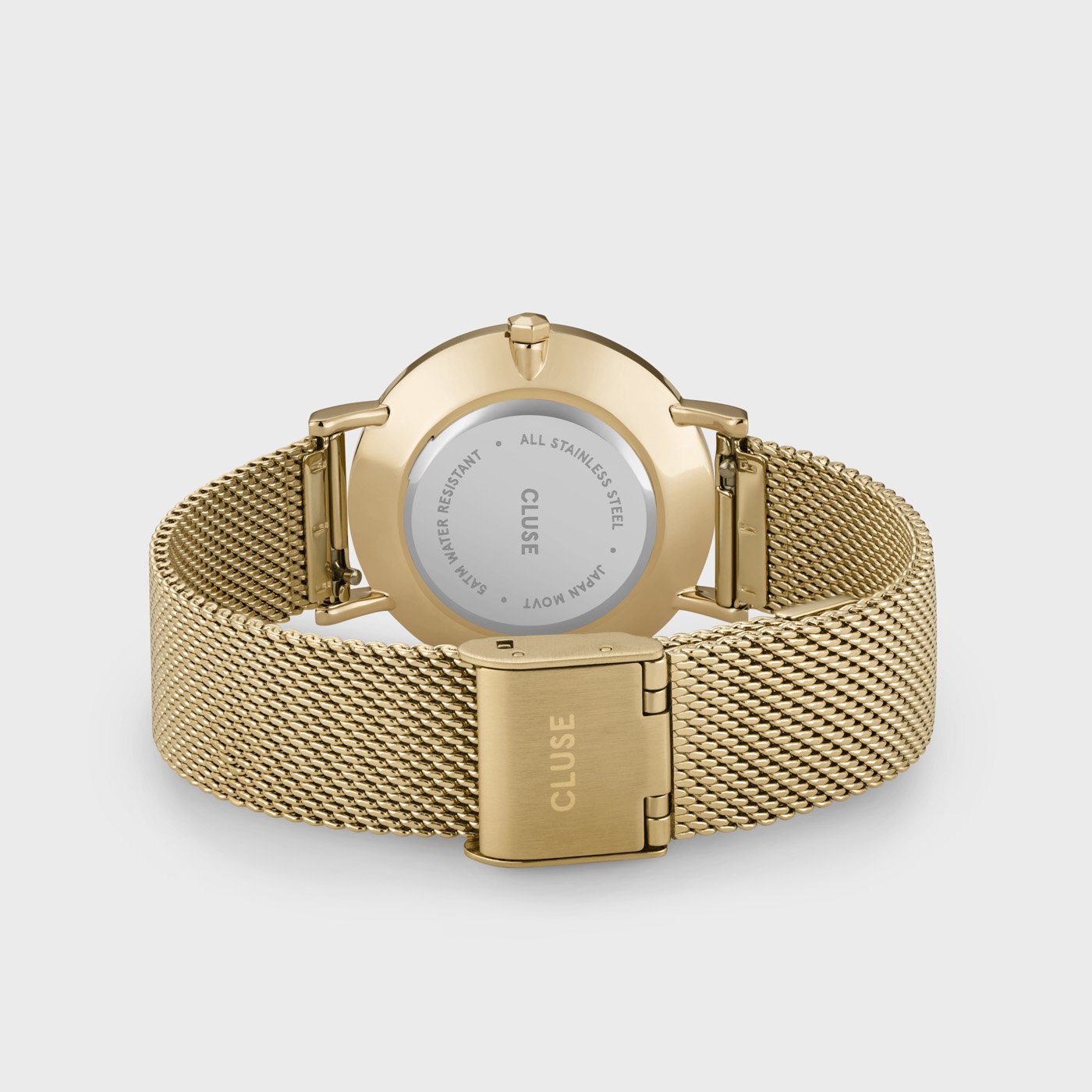 Montre Minuit Mesh, Blanc, Couleur Or