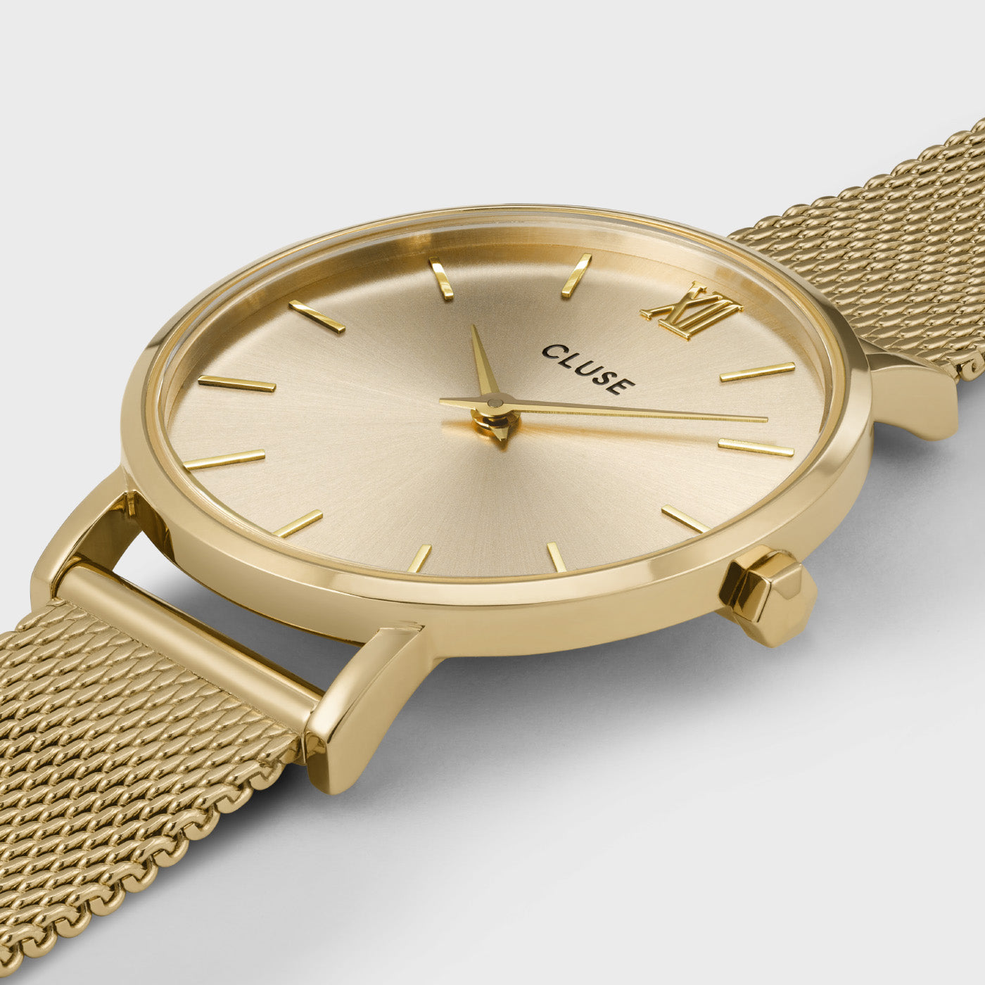 Montre Minuit Mesh, Couleur Or Plein