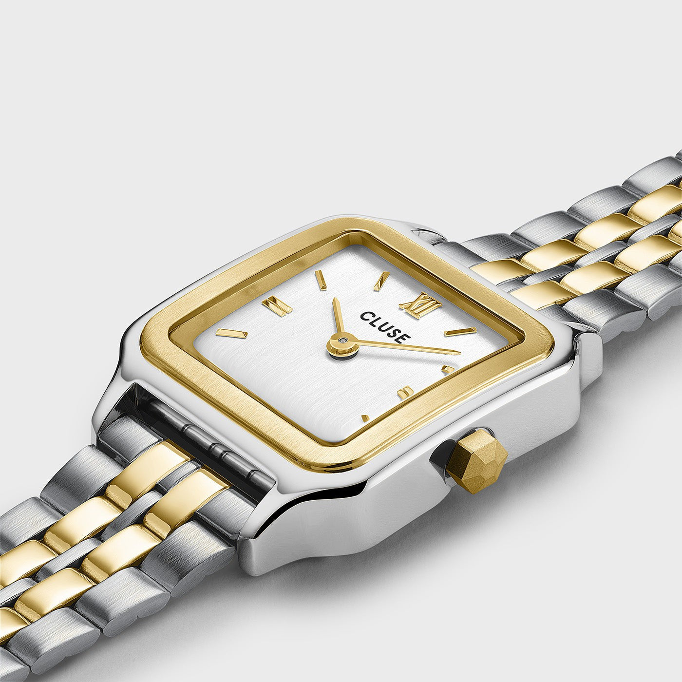 Gracieuse Petite Montre en Acier, Bicolore