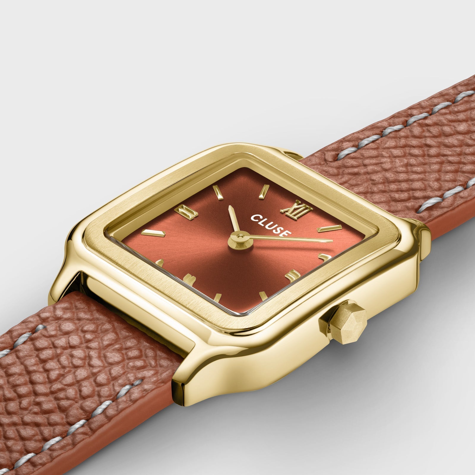 Gracieuse Petite Montre Double Cuir, Coquille, Couleur Or