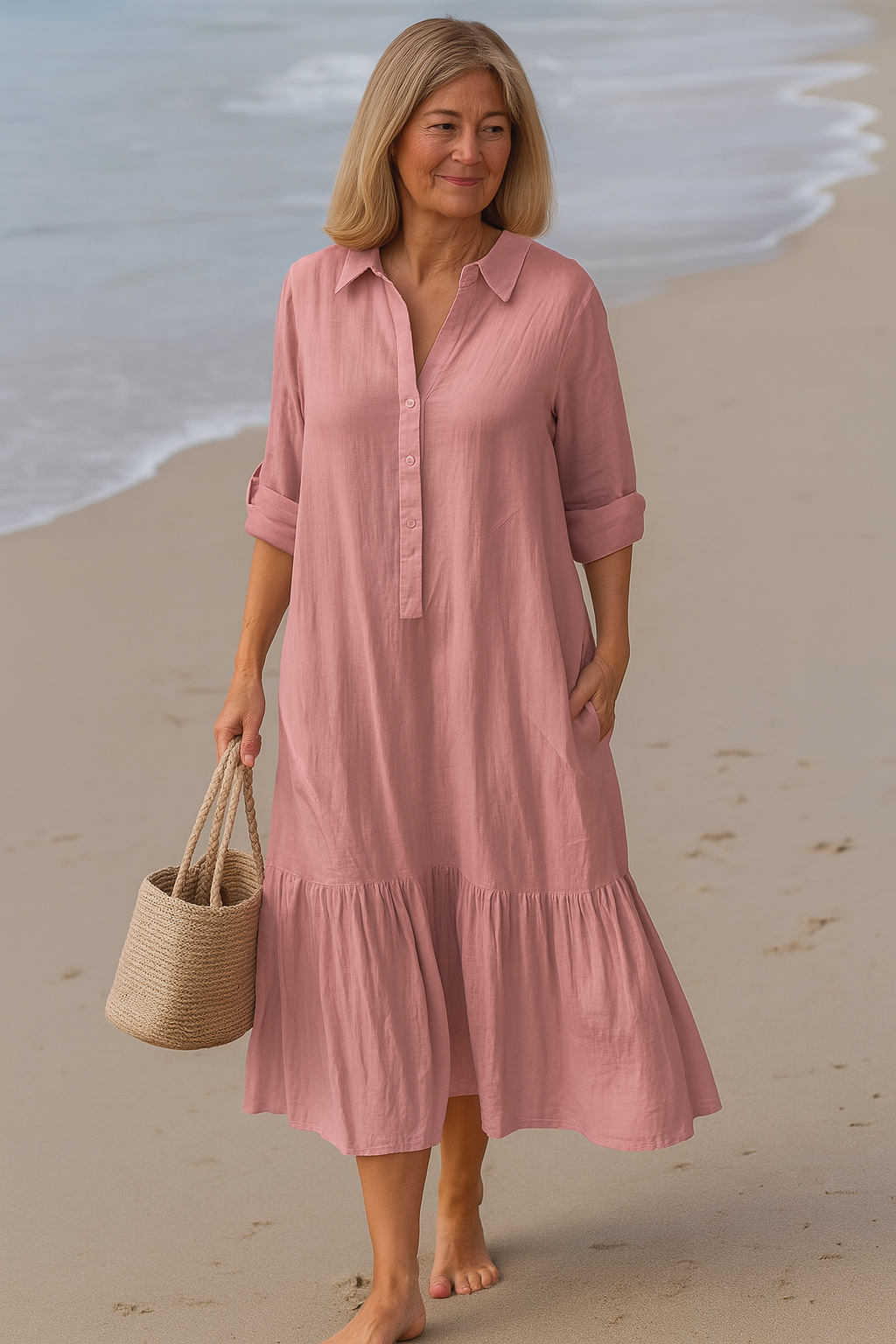 Cavell™ – Robe avec Col & Ourlet Flottant