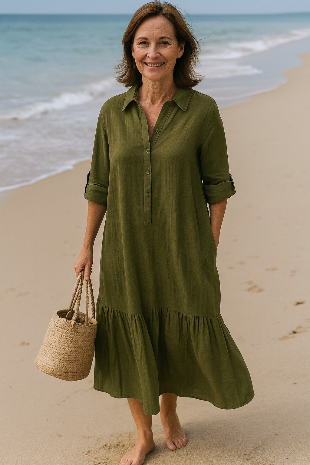 Cavell™ – Robe avec Col & Ourlet Flottant