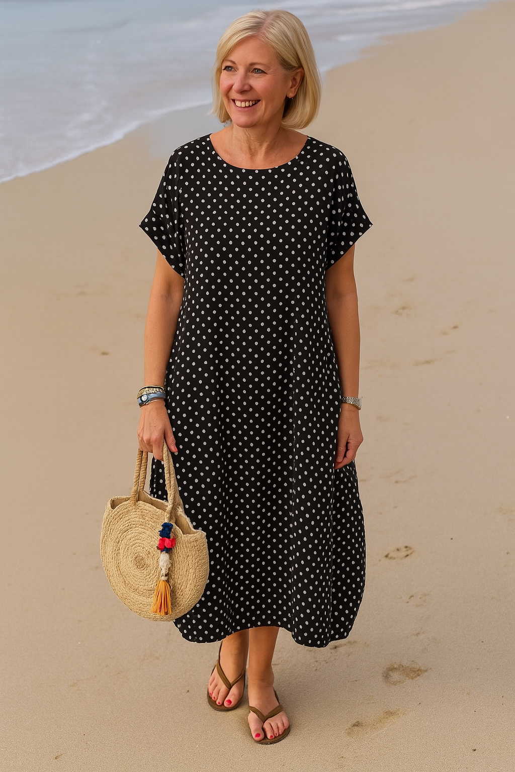 Cavell™ – Robe d'été légère avec un motif à pois intemporel et une coupe confortable