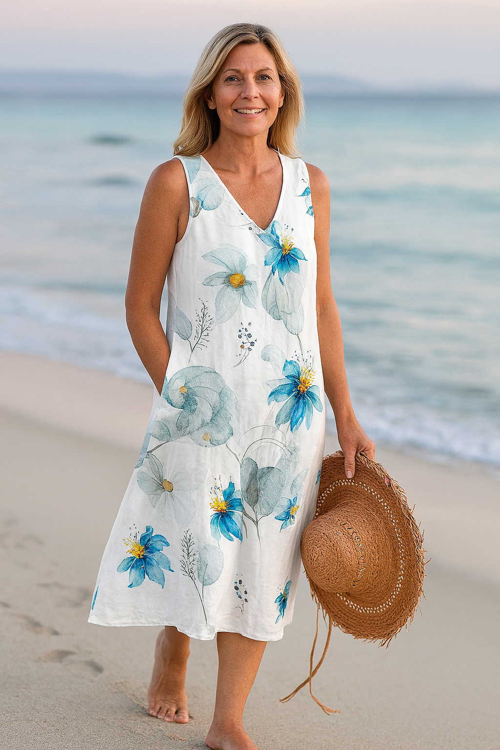 Cavell™ – Robe d'Été Sans Manches avec Imprimé Floral