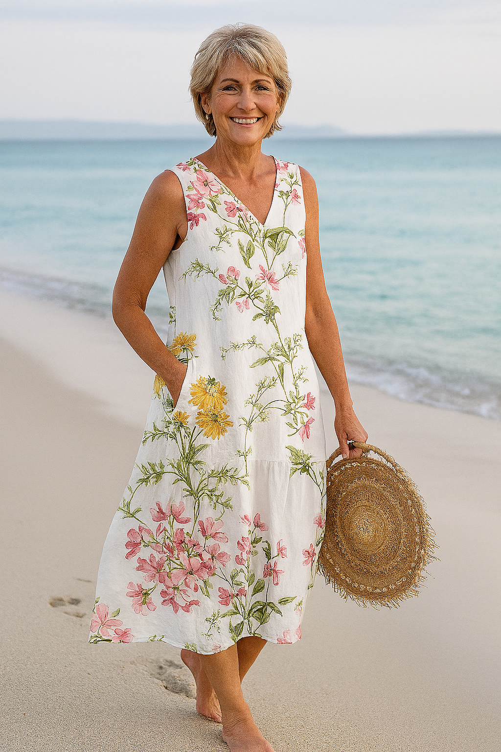 Cavell™ – Robe d'Été Sans Manches avec Imprimé Floral
