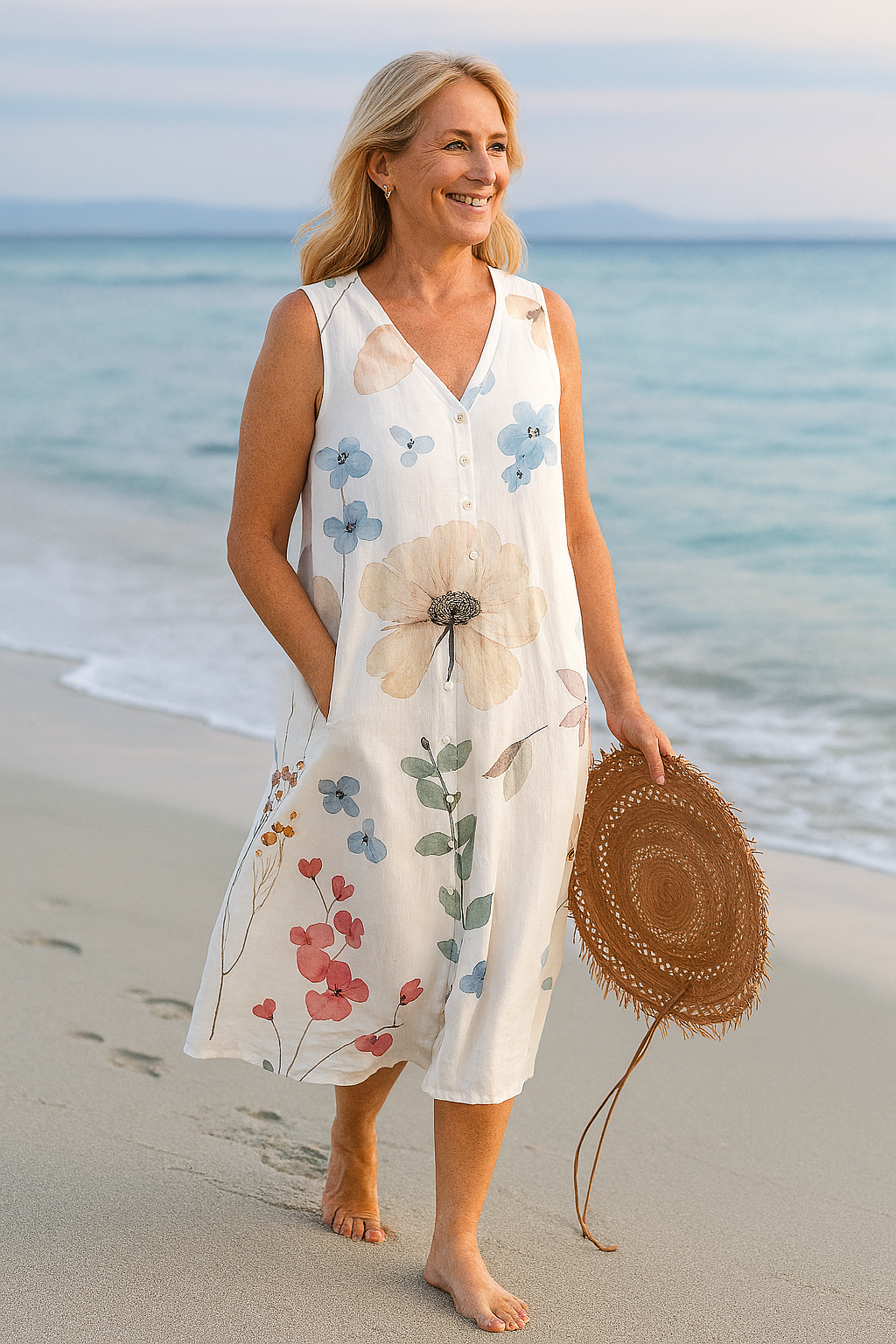 Cavell™ – Robe d'Été Sans Manches avec Imprimé Floral