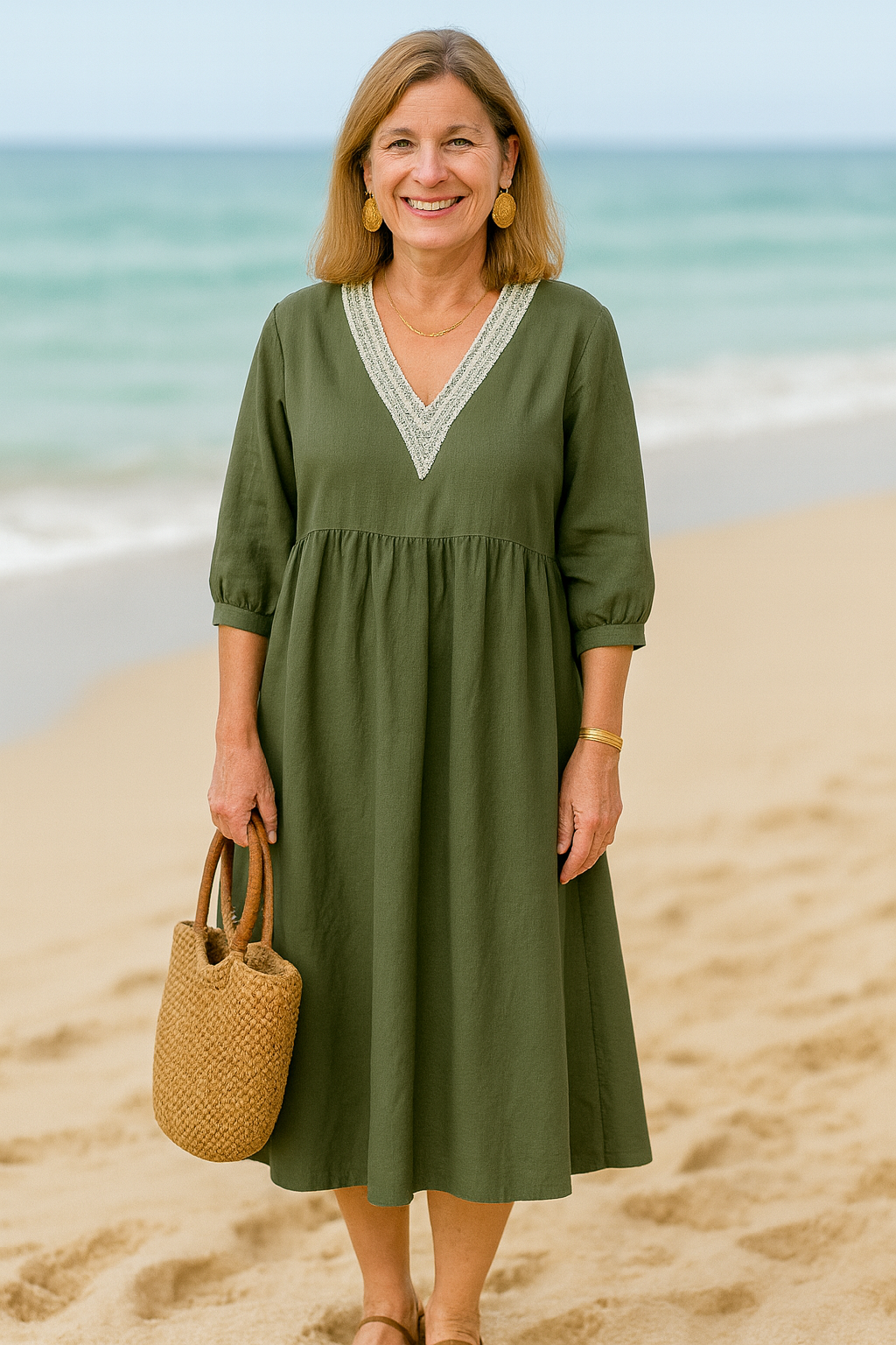 Cavell™ – Robe d'Été Élégante avec Décolleté en V & Coupe Ample Confortable
