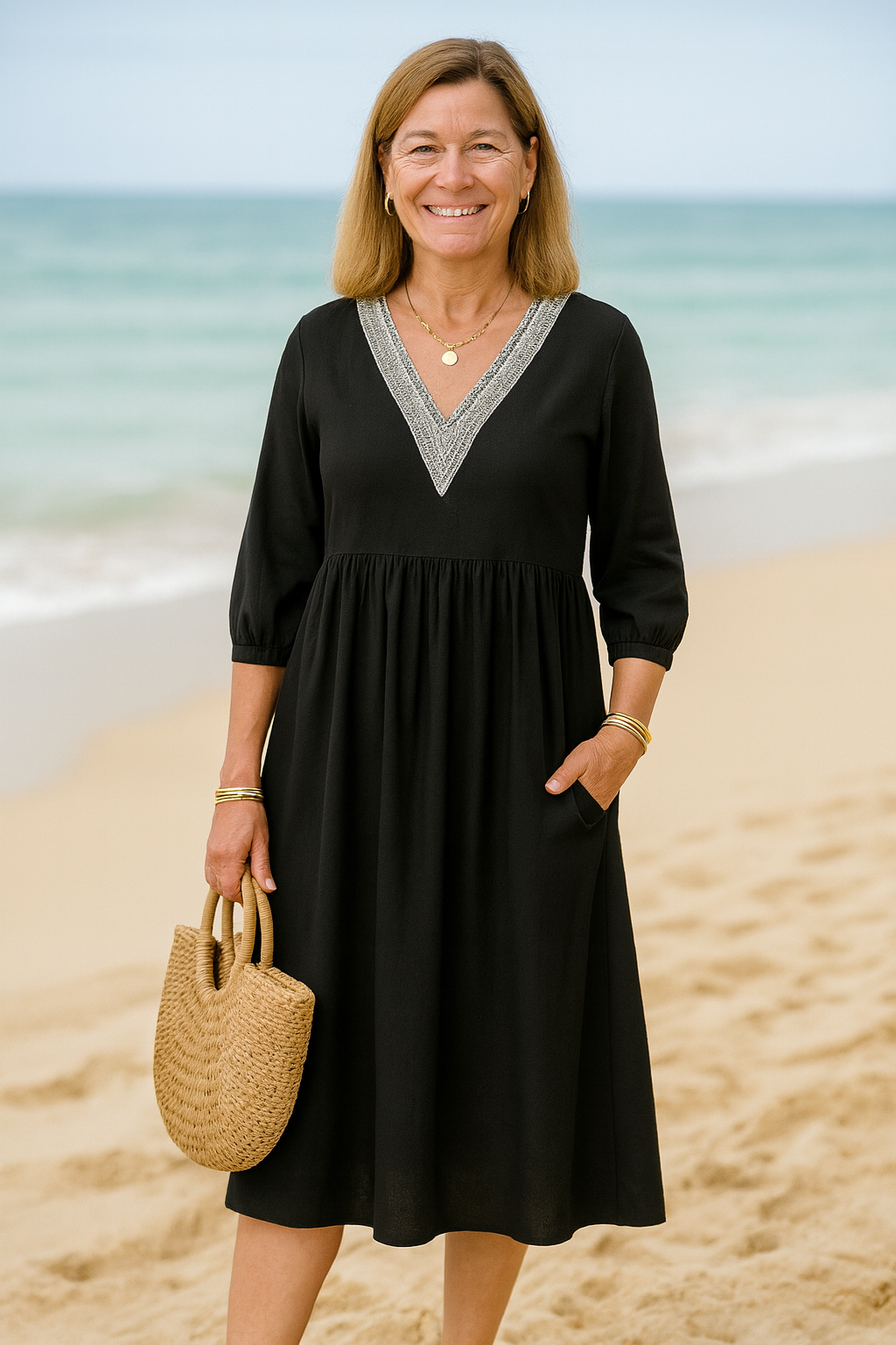 Cavell™ – Robe d'Été Élégante avec Décolleté en V & Coupe Ample Confortable