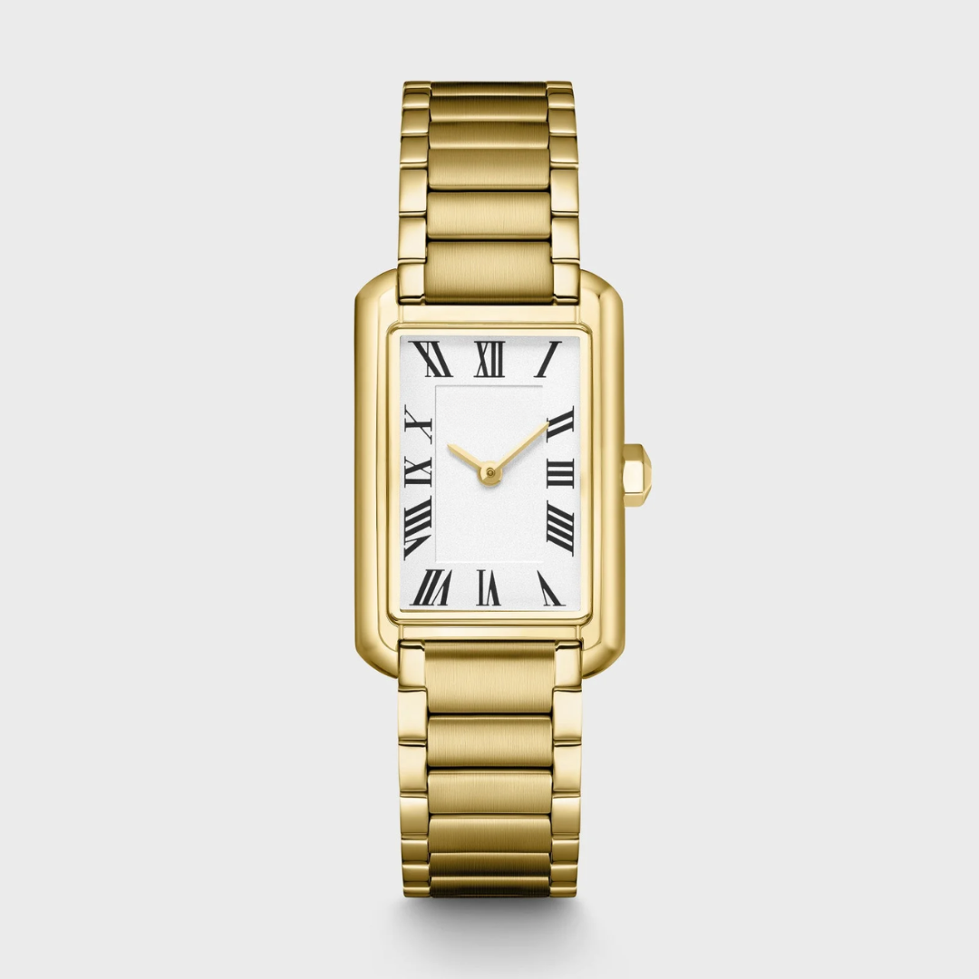 Montre Belisenna en acier, couleur blanche et dorée
