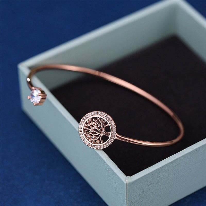 Bracelet Ajustable avec Motif Arbre de Vie
