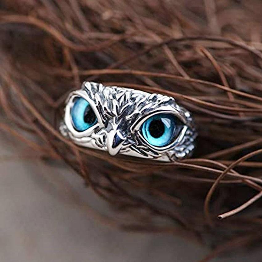 Bague Hibou en Opale Argent Adjustable