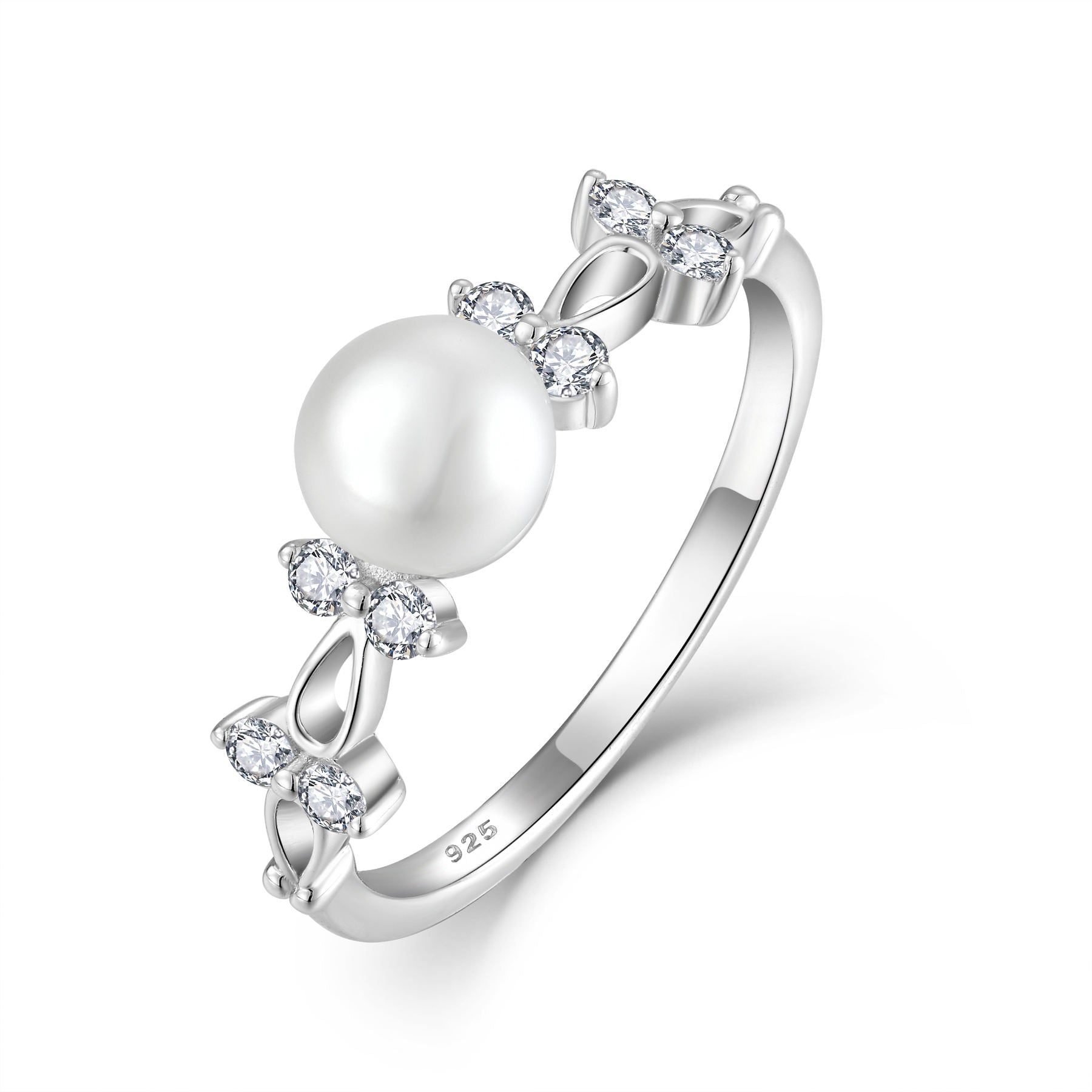 Freshwater Pearl Zircon Ring