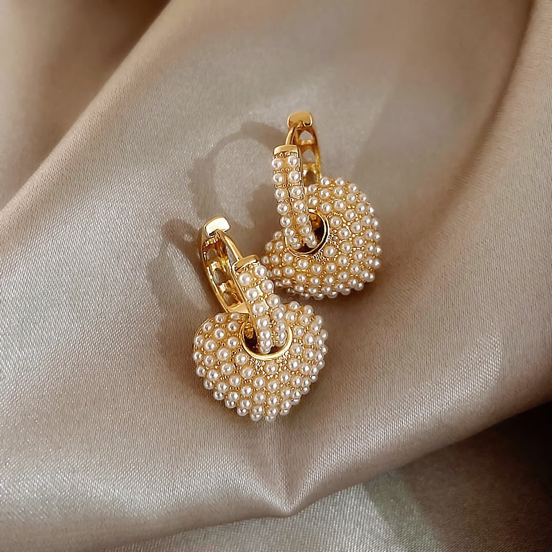 Boucles d'oreilles Yuli Heart Pearl