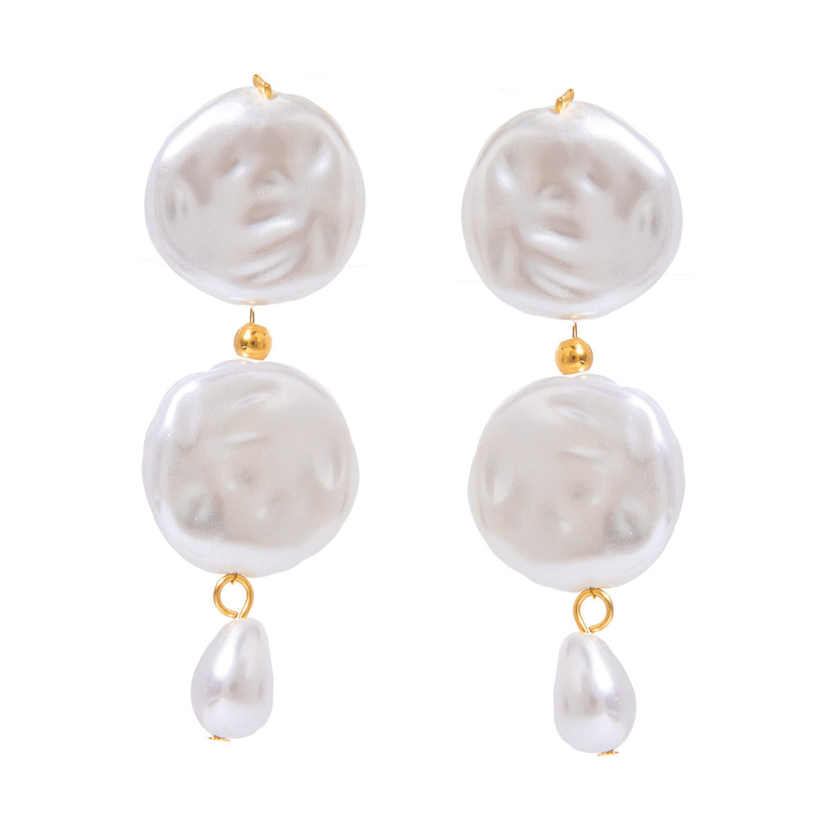 Geometric Freshwater Pearl Earrings