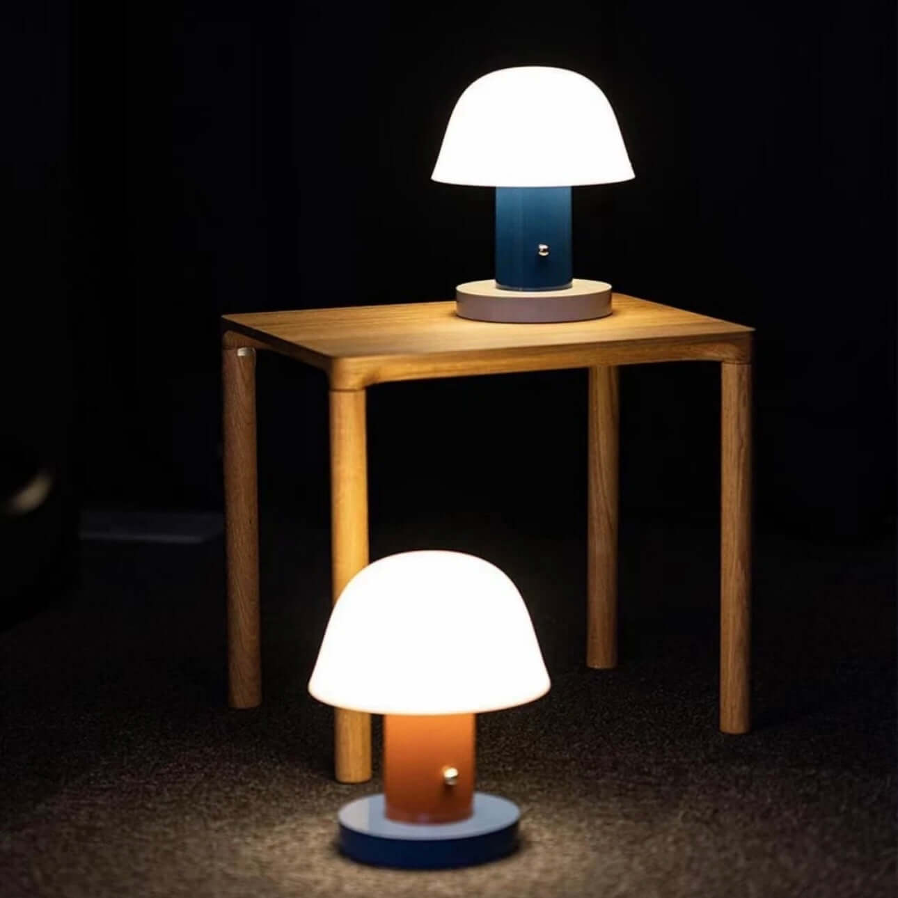 Lampe Champignon Sans Fil – Contrôle Tactile, 3 Modes de Couleur, Rechargeable