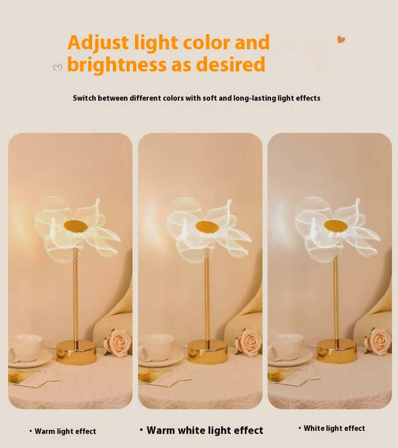 Lampe de Table Nordic Clover – LED Rechargeable avec Dimming Tactile
