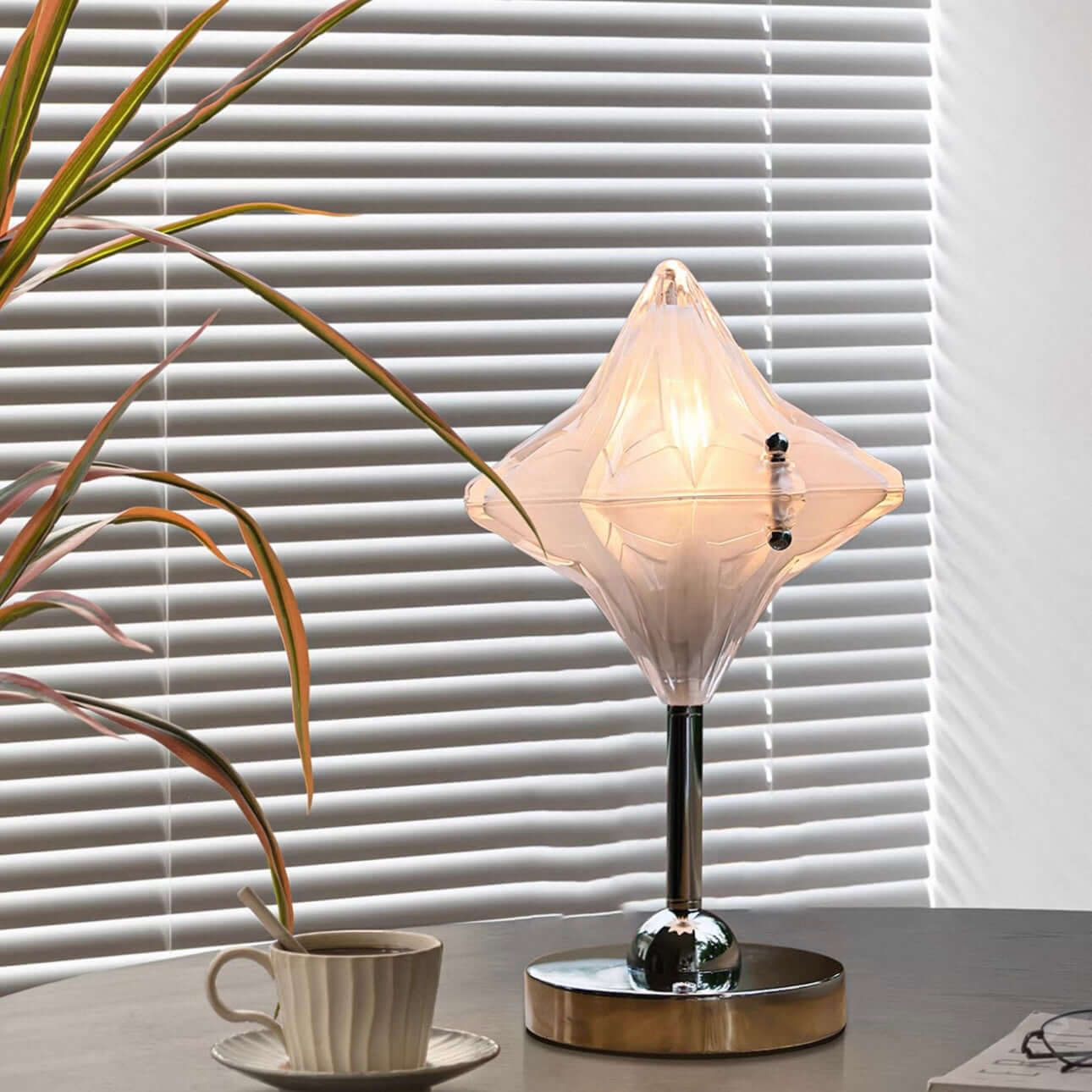 Lampe de Table Étoile Postmoderne Française – Lampe de Nuit Rechargeable à Contrôle Tactile LED en Verre pour Décoration Intérieure & Cadeaux