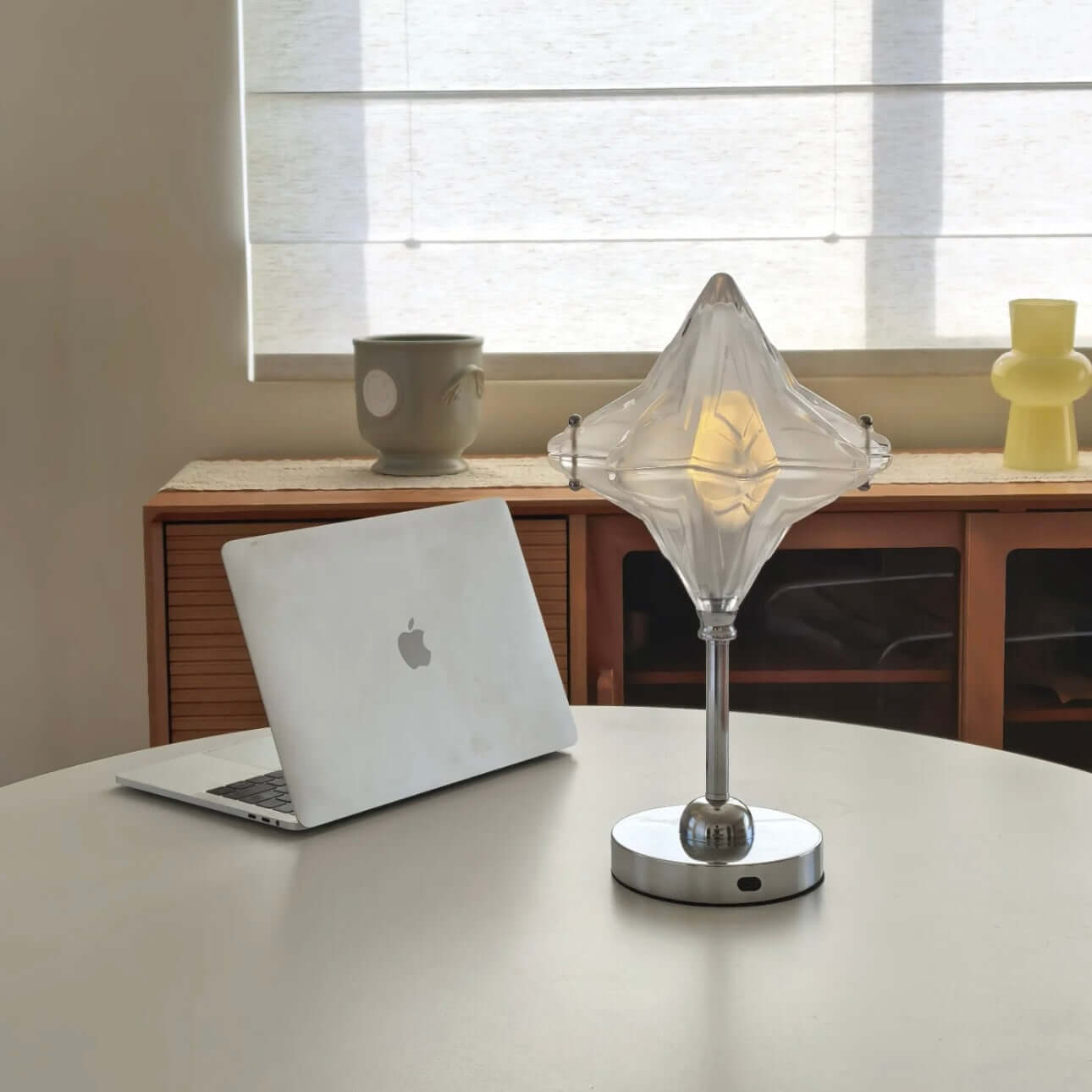 Lampe de Table Étoile Postmoderne Française – Lampe de Nuit Rechargeable à Contrôle Tactile LED en Verre pour Décoration Intérieure & Cadeaux