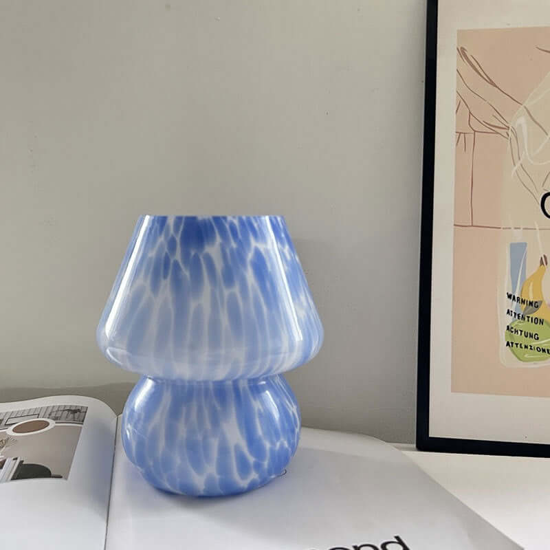 Lampe d'Ambiance Champignon – Applique de Nuit en Verre Crème Vintage